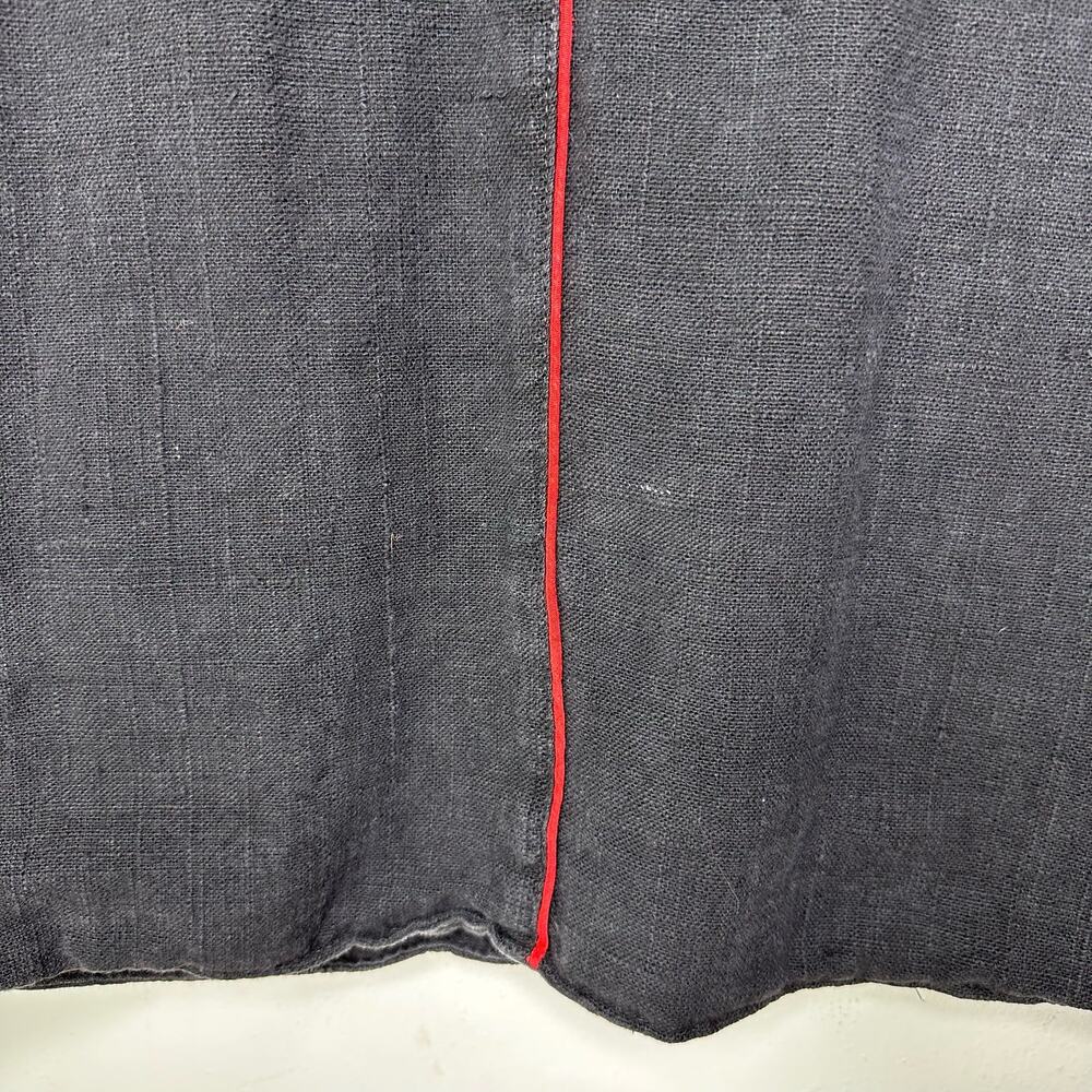 Vintage Embroidered Jacket Black Kimono Women's XL Reversible Cotton Blend Boho‎ - Picture 10 of 11